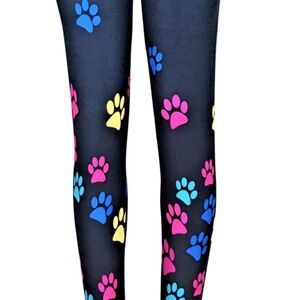 Charlies Project Kid's Size L/XL Paw Print Colors Leggings NWT Original Dust Bag